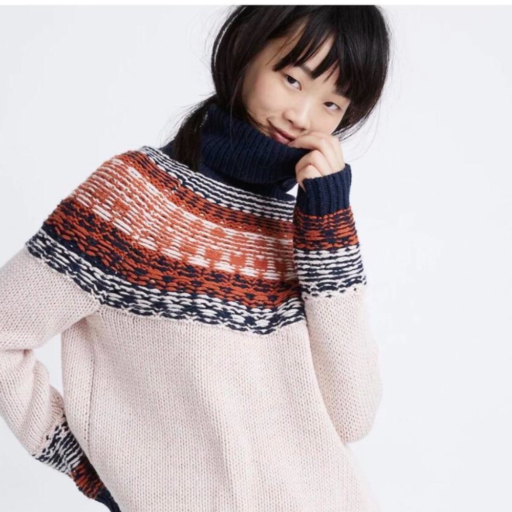 Madewell Brookdale Fair Isle Turtleneck Sweater - Size - XS